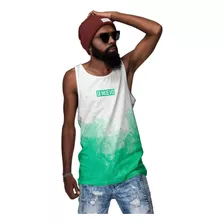 Camisa Camiseta Regata Verde Aquarela Masculina Di Nuevo