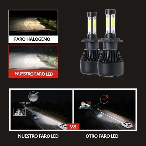 Kit De Faros Delanteros De 4 Lados H7 9005 Led Rayo Bajo Foto 6