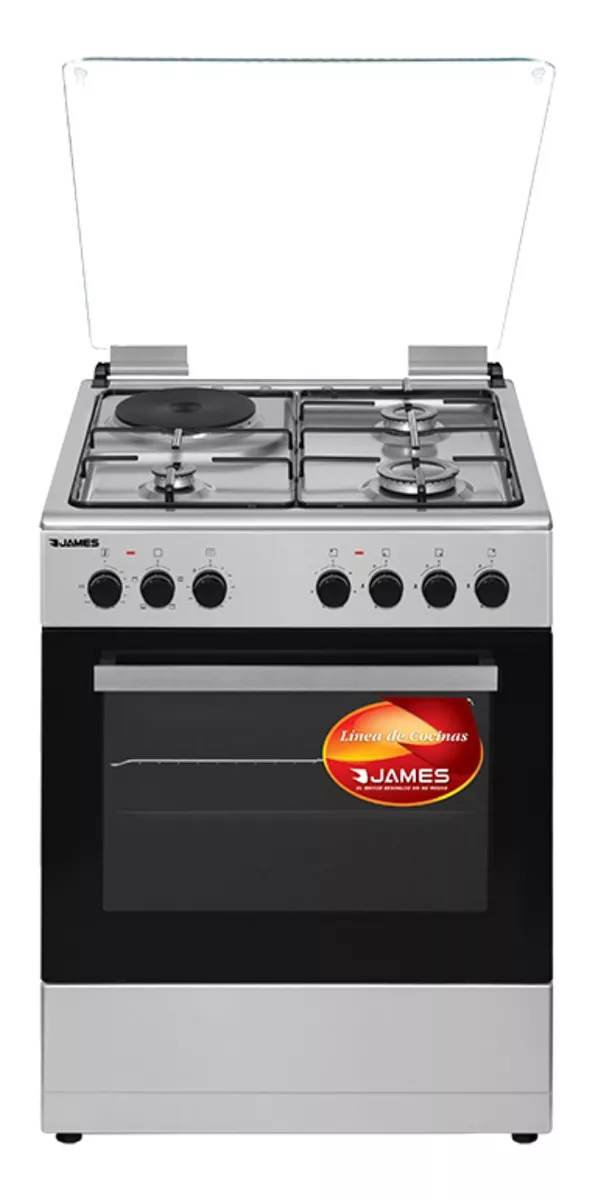 Cocina James C-221 A Tks Inox Multigas 4 Hornallas 220v - 240v Puerta Con Visor