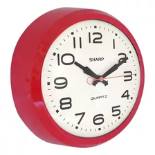 Sharp Reloj De Pared Retro Rojo Diseño Redondo Sil.