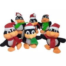 Pinguinos De Peluche X 6 Unidades Con Gorro Y Bufanda 15 Cms