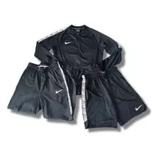 Conjunto Nike Campera-pantalon-short Negro Niños