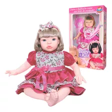 Boneca Bebê Loira Menina Infantil Chora De Verdade Bebezão