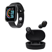 Reloj Smartwatch D20 Negro + Auriculares Inalámbricos Negro