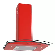 Coifa Fogatti De Parede Clean Vidro Curvo Vermelha 60cm Cor Vermelho 110v