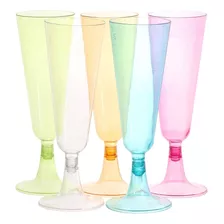 6 Copas Champan Plástico Colores