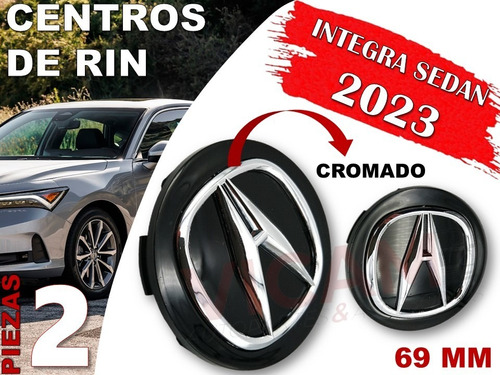 Par De Centros De Rin Acura Integra Sedan 2023 69mm (negro) Foto 2