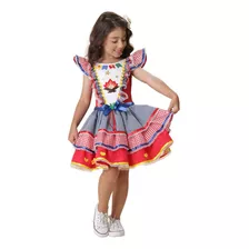 Vestido Festa Junina Menina Infantil Xadrez Vermelho Arraiá