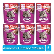 Whiskas Alimento Húmedo Gato Adulto Res 85g X6 Sobres