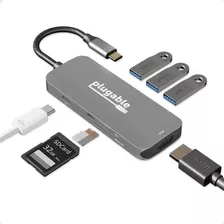 Hub Usb-c Enchufable 7 En 1, Hub Usb C Sin Controlador Compa