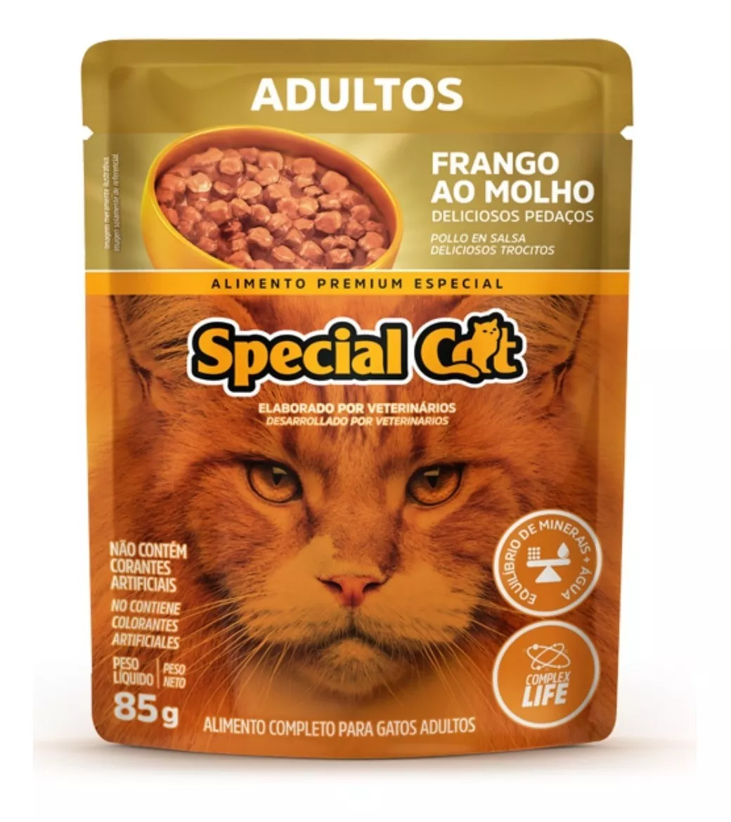 Special Cat Sachê Gatos Adultos Frango Ao Molho 85g         
