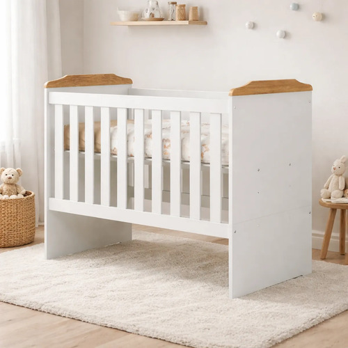 Berço Americano 3 Em 1 Mini Cama Sofá Berço Colchão 70x130cm Branco Amadeirado