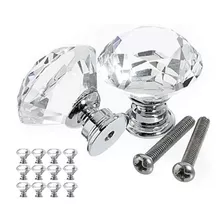 Kit 10 Puxador Cristal Para Armario Graveta Moveis 30mm