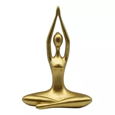 Figura Yoga Manos Arriba Dorada 33,5 Cm Afj