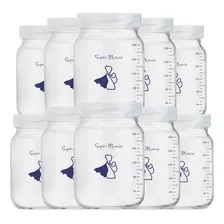 Kit 14 Potes Para Leite Materno De Vidro 200ml Graduado