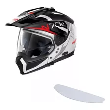 Capacete Nolan N70-2x Bungee Branco Vermelho Lançamento Top