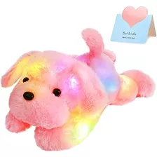 Perro Cachorro Led De 10 Pulgadas Rosa, Juguete De Pelu...