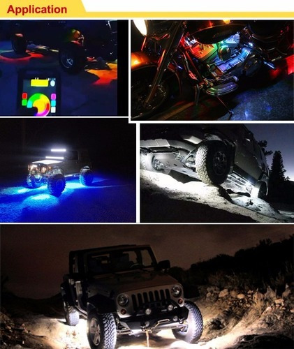 Luz Led Rgb Rock Light 8 Pieza Multicolor Polaris Canam Jeep Foto 5