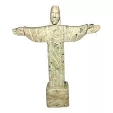 Estátua Cristo Redentor Escultura De Pedra Sabão Natural 20 Cm!