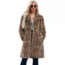 Casaco Casual Feminino Com Estampa De Leopardo