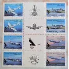 Argentina Aviones, Entrecintas Gj 2503-2506 1990 Mint L18341
