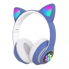 Fone Gatinho Sem Fio Com Led Bluetooth Orelha Gato + Cabo P2