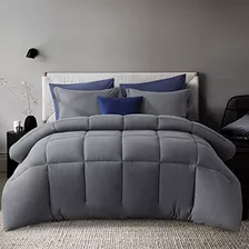 Juego De Edredón Plain Comforter Set - Gris Oscuro Mul...