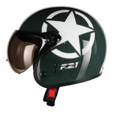 Capacete Moto Escamoteável Peels F21 Army Masculino Feminino