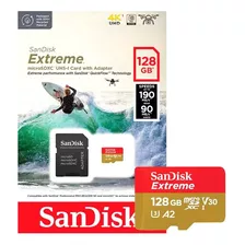 Cartão Memória 128gb Micro Sd Extreme Sandisk Sdxc V30