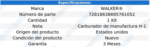 Kit Para Carburador Para Ford Tempo L4 2.3l 1984 Walker Foto 2