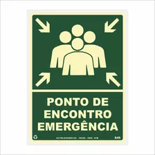 Placa De Sinalização Ponto De Encontro De Emergência (verde)