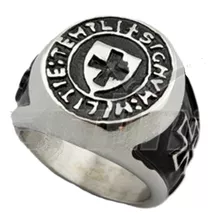 Anillo Acero Caballeros Templarios Cardinal Para Regalo