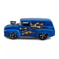 56 Ford F-100 Panel Truck Azul 2011 Hot Wheels 1:64 Loose