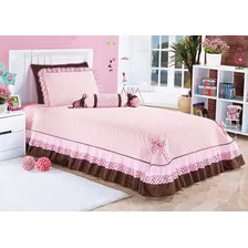 Kit Solteiro Sayra 6 Pç Quarto Menina Rosa - Jogo De Cama L*