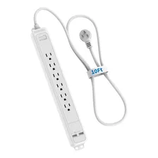 Enchufe Inteligente Marca Ntonpower 6 Tomas/2 Usb/10ft/blanc