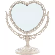 Xpxkj 7-inch Heart Shaped Mirror Tabletop Vanity Makeup Mirr