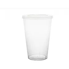 Copo Plastico 550 Ml Cristal Com Tampa - 90 Unidades