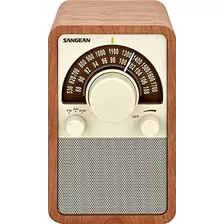 Radio Sangean Con Parte Superior De Madera Nogal