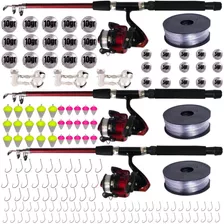 Kit 3 Vara De Pesca 16lbs Completa + Molinete E Linha Barato