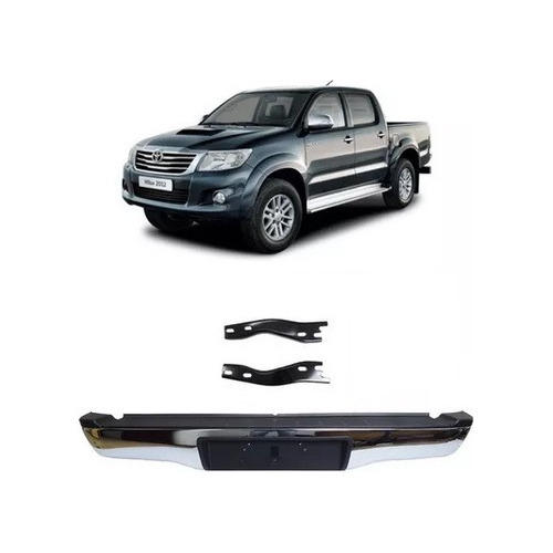 Parachoque Trasero Cromado Recto Toyota Hilux Vigo 2006-2015 Foto 2