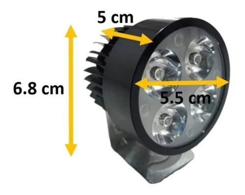 Faro Redondo 4 Led  Alta, Baja Y Estrobo (12 Pzas.) Foto 3