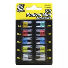 Kit Fusivel Automotivo Lamina Mini 10 Pças 5/10/15/20/25/30a