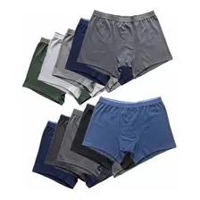 Kit 10 Cueca Box Boxer Plus Adulto Cor Lisa Cotton Algodão