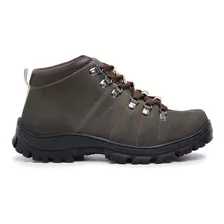 Coturno Bota Tênis Adventure Couro Legitimo Palmilha Em Gel