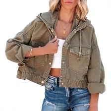 Chaqueta Olive S Con Cordón Para Mujer, Moderna, Con Capucha