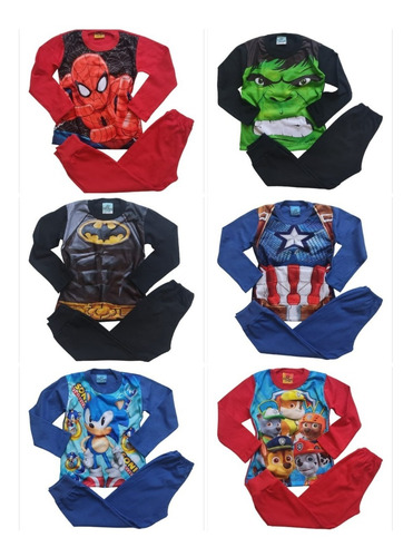 Pijama De Invierno Niño 2 Piezas Superheroe Avenger Spider