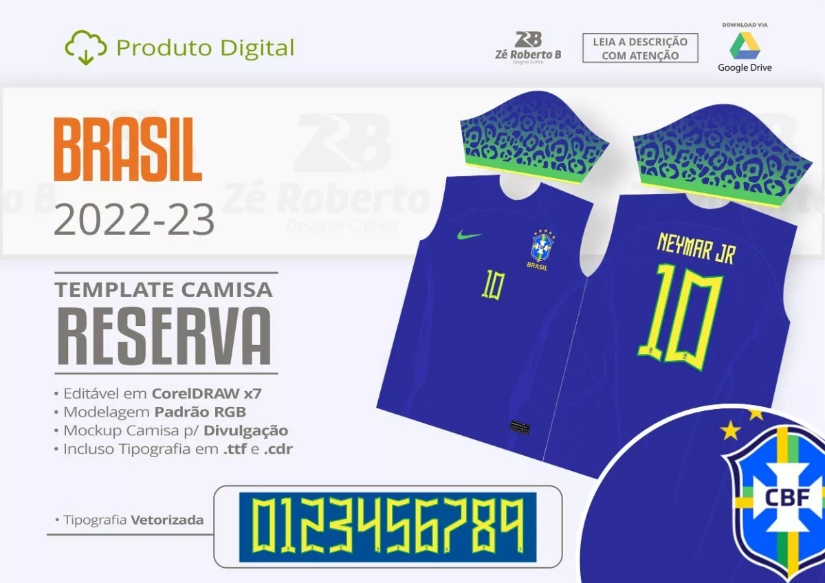 Arte Camisa Brasil Reserva 2022-23 + Fonte