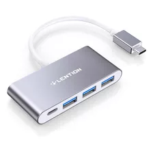 Lention Hub Usb-c 4 En 1 Con 3 Usb 3.0 Y Suministro De Energ