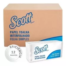 Papel Toalha Interfolhado 12 Pacotes 3000 Folhas