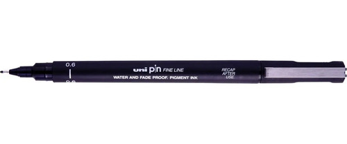 Uni Pin 200 Black Tinta Pigmentada  0,03 Al 0,8 Mm X Unidad 0.6